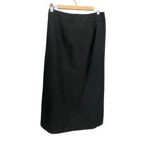 Talbots 100% Wool Midi Skirt Black size 12 A-line below knees mid-calf length